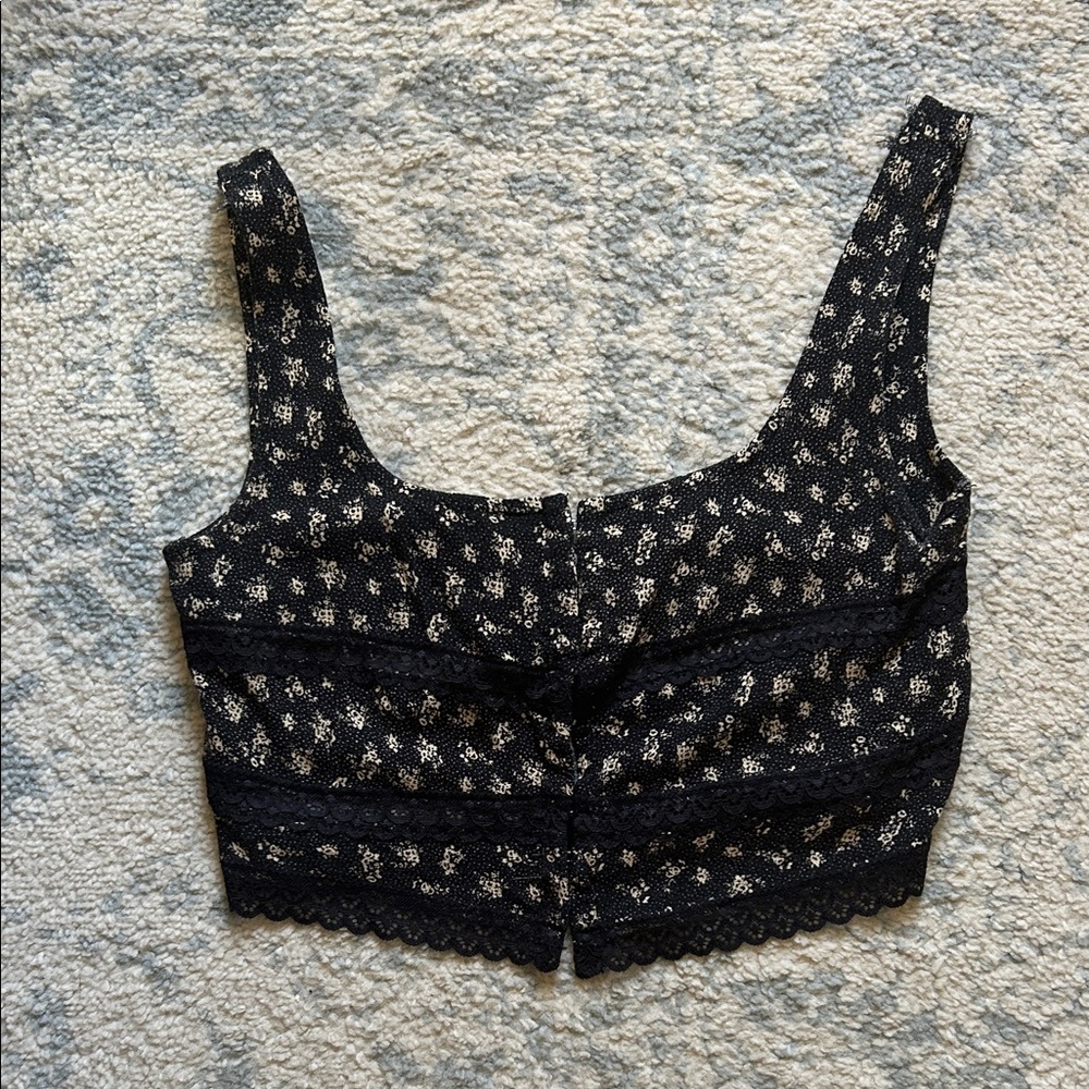 Free People Black Lace Women's Top